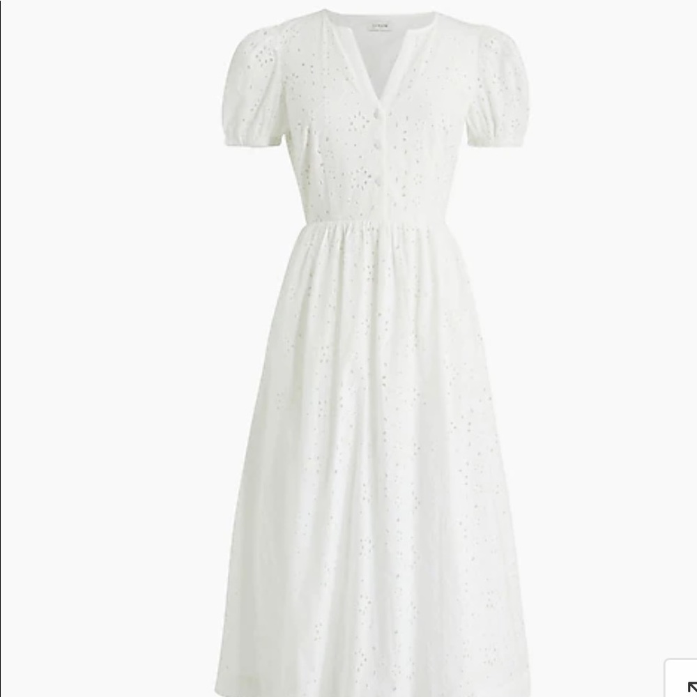 Eyelet Puff Sleeve Dress